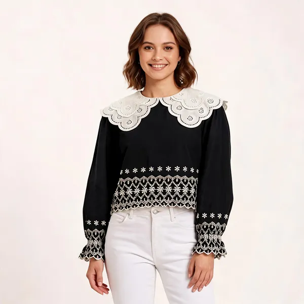 Black_Cotton_Lace_Collar_Embroidered_Top_For_Women