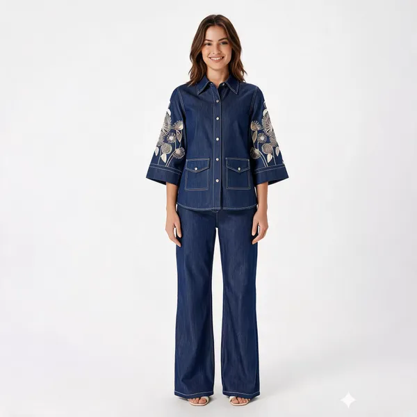 Indigo_Blue_Denim_Embroidered_Kimono_Sleeve_Co-Ord_Set_For_Women