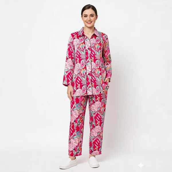Pink_Satin_Scalloped_Co_Ord_Set_For_Women