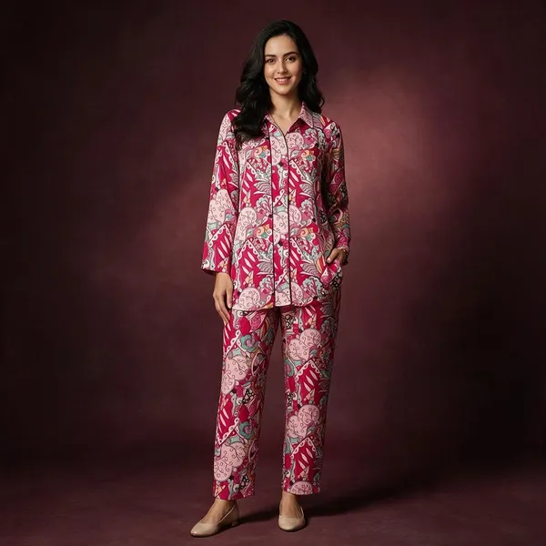 Pink_Satin_Scalloped_Co_Ord_Set_For_Women