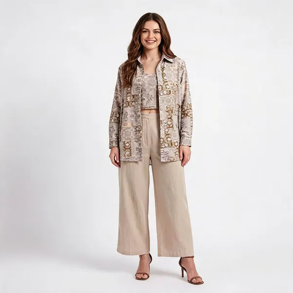 Multicolor_Cotton_Mosaic_Print_Three-Piece_Co-Ord_Set_For_Women