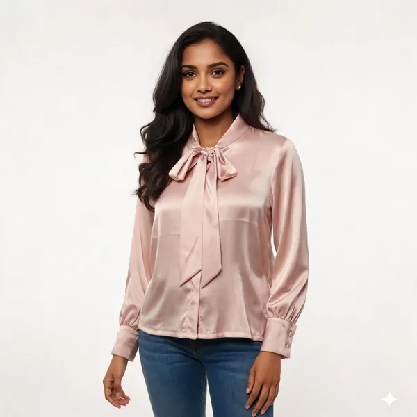 Dusty_Pink_Satin_Pussy-Bow_Collar_Top_For_Women