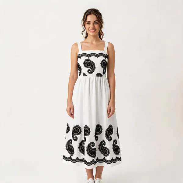 White_Cotton_Paisley_Embroidered_A-Line_Midi_Dress_For_Women