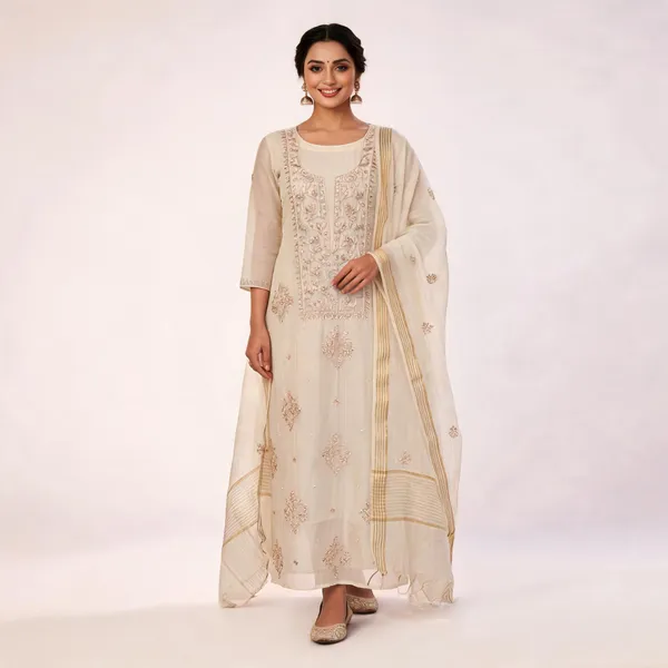 Ivory_Mul_Straight_Champagne_Gold_Chikankari_Suit_For_Women