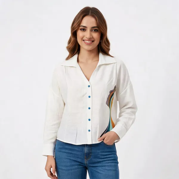 White_Cotton_Cropped_Boxy_Drop-Shoulder_Shirt_For_Women
