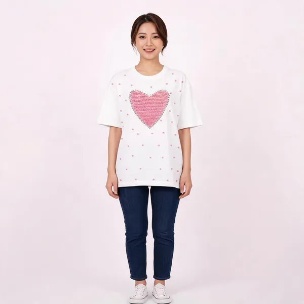 White_Hosiery_Oversized_Heart_Embellished_Tee_For_Women
