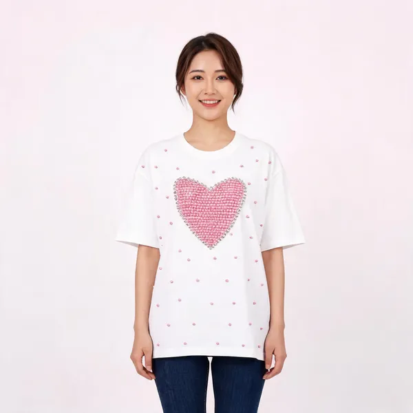 White_Hosiery_Oversized_Heart_Embellished_Tee_For_Women