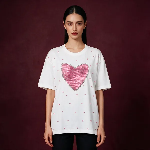 White_Hosiery_Oversized_Heart_Embellished_Tee_For_Women
