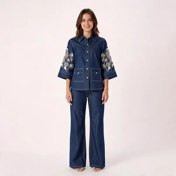 Indigo_Denim_Embroidered_Kimono_Sleeve_Co-Ord_Set_For_Women