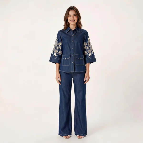 Indigo_Denim_Embroidered_Kimono_Sleeve_Co-Ord_Set_For_Women