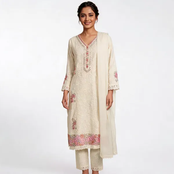 Lemon_Yellow_Cotton_Straight_Chikankari_Embroidered_Suit_For_Women