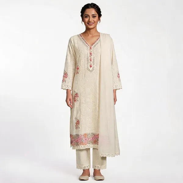 Lemon_Yellow_Cotton_Straight_Chikankari_Embroidered_Suit_For_Women