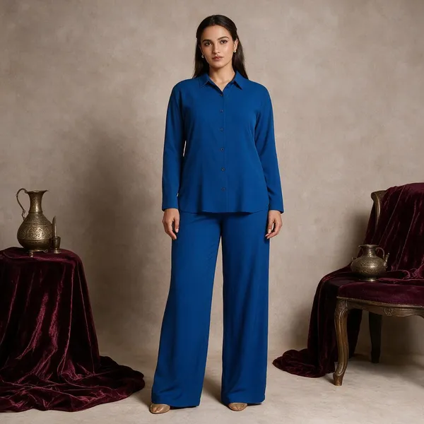 Royal_Blue_&_White_Crepe_Printed_Wide-Leg_Cord_Set_For_Women