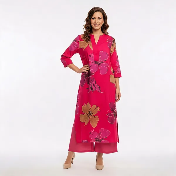 Pink_Beige_Cotton_Straight_Abstract_Floral_Wide-Leg_Co-Ord_Set_For_Women
