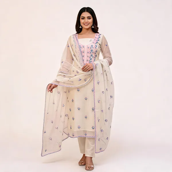 White_Cotton_Pastel_Chikankari_Straight_Suit_For_Women