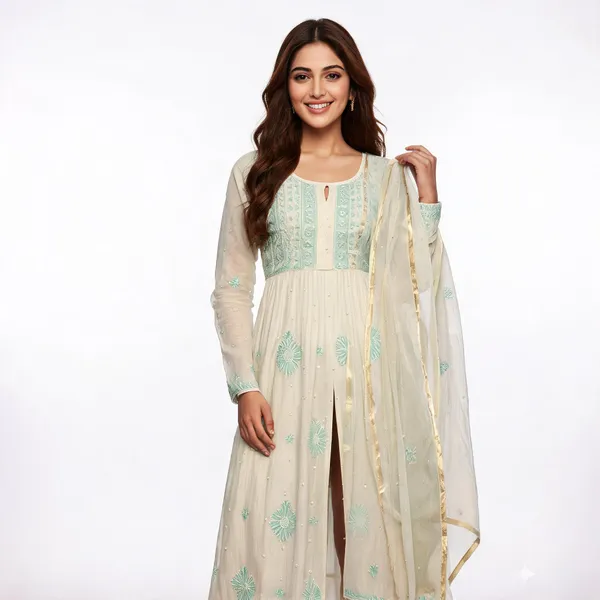 Off-White_Mul_Mul_Chikankari_Front-Slit_Anarkali_Suit_Set_For_Women