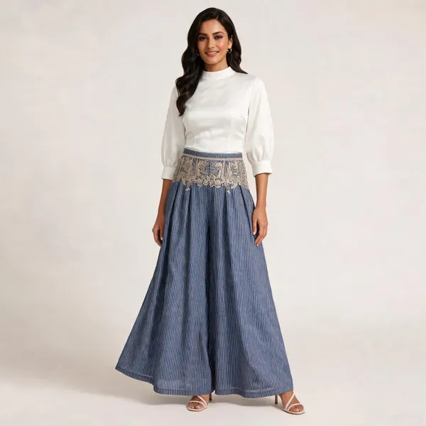 Multicolor_Linen_Wide-Leg_High-Rise_Trousers_For_Women