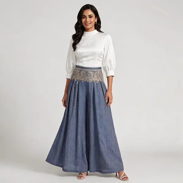 Multicolor_Linen_Wide-Leg_High-Rise_Trousers_For_Women