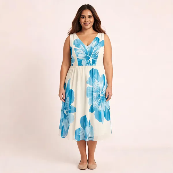 Blue_Cotton_Floral_Print_A-Line_Midi_Dress_For_Women