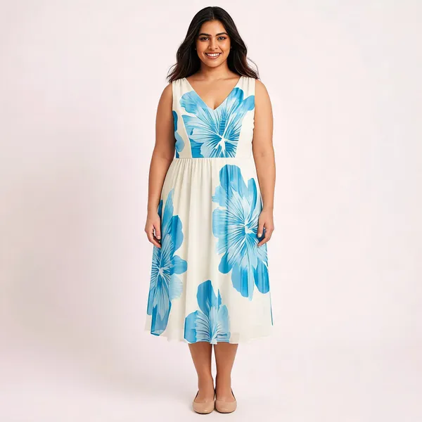 Blue_Cotton_Floral_Print_A-Line_Midi_Dress_For_Women