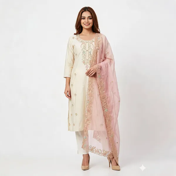 Off_White_Chanderi_Zari_Embroidered_Kurta_Pants_Dupatta_Set_For_Women