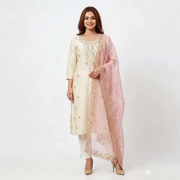 Off_White_Chanderi_Zari_Embroidered_Kurta_Pants_Dupatta_Set_For_Women