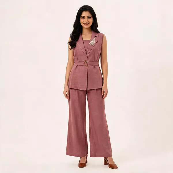 Onion_Pink_Linen_Belted_Three-Piece_Co-Ord_Set_For_Women
