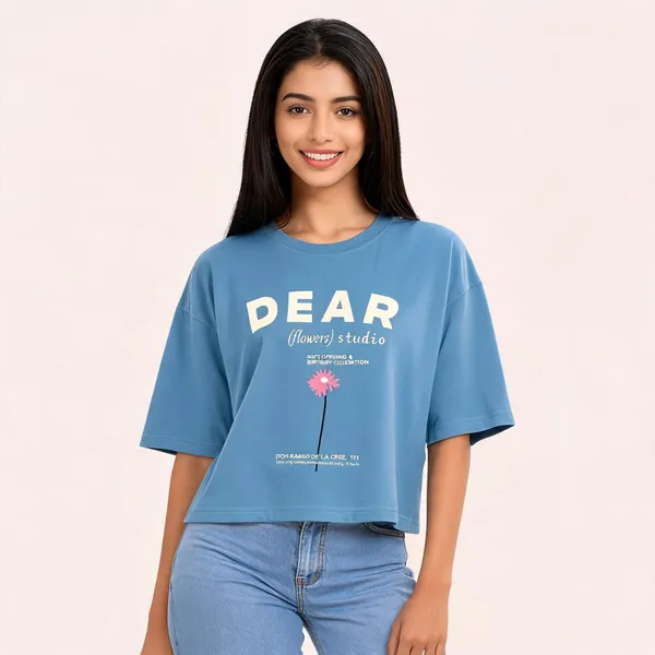 Blue_Cotton_Oversized_Crop_T-Shirt_For_Women