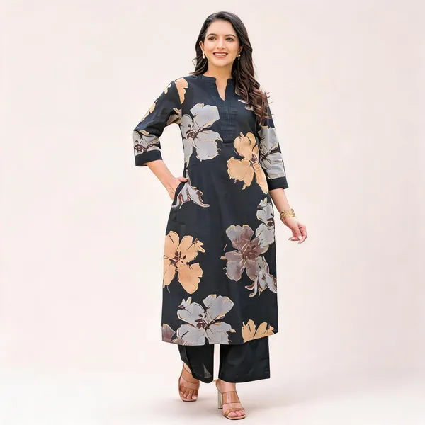 Black_Cotton_Straight_Abstract_Floral_Wide-Leg_Co-Ord_Set_For_Women