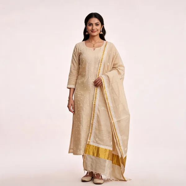 Beige_Chanderi_Straight_Chikankari_Embroidered_Suit_Set_For_Women