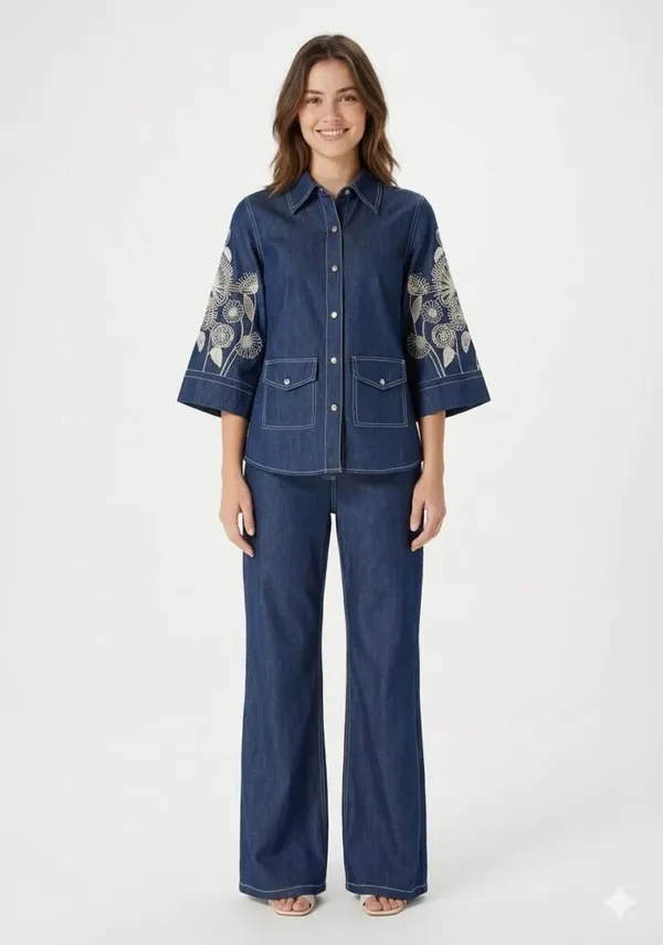 Indigo_Blue_Denim_Embroidered_Kimono_Sleeve_Co-Ord_Set_For_Women