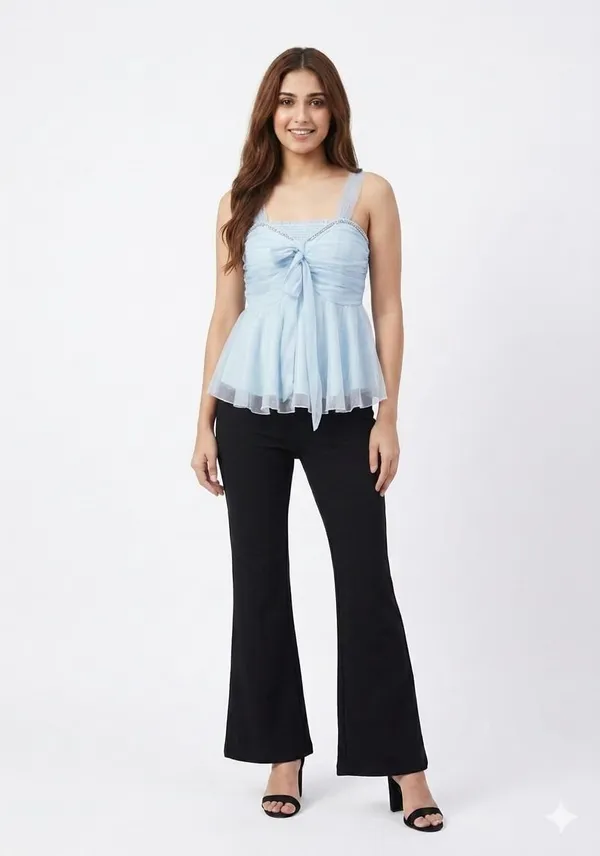 Blue_Net_Corset_Ruched_Peplum_Top_For_Women