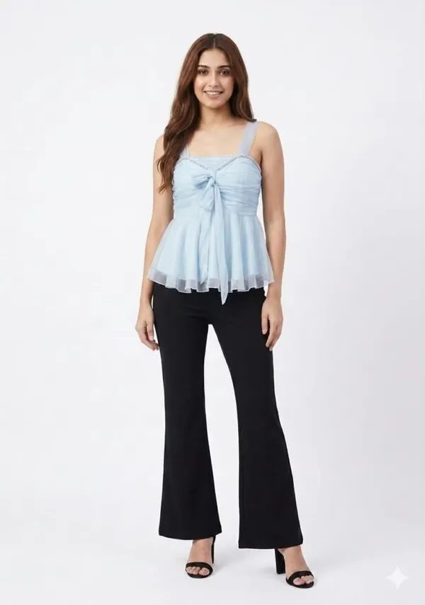 Blue_Net_Corset_Ruched_Peplum_Top_For_Women