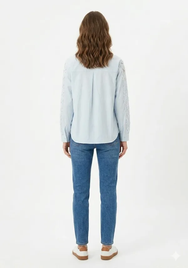 Sky_Blue_Cotton_Relaxed_Lace_Collar_Eyelet_Sleeve_Shirt_For_Women