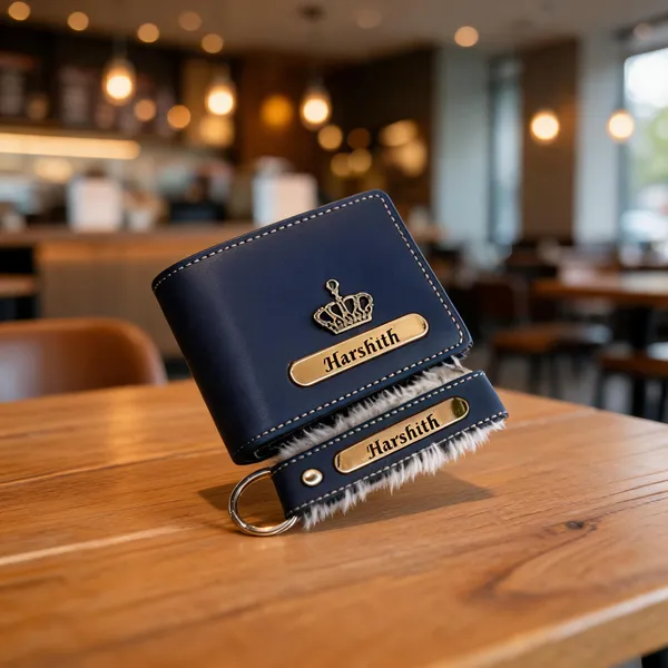 Navy_Blue_Pu_Leather_Personalized_Wallet_And_Keychain_Set_For_Men_Set_Of_2