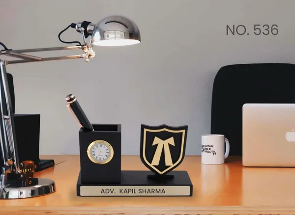 Wood_Matte_Black_Gold_Accent_Desk_Organizer_With_Clock_Pack_Of_9