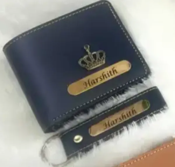 Navy_Blue_Pu_Leather_Personalized_Wallet_And_Keychain_Set_For_Men_Set_Of_2