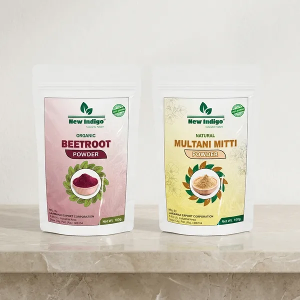 New_Indigo_Multani_Mitti_Fullers_Earth_Face_Pack_Powder_And_Beetroot_Root_Herbal_Powder_|_Pack_Of_2