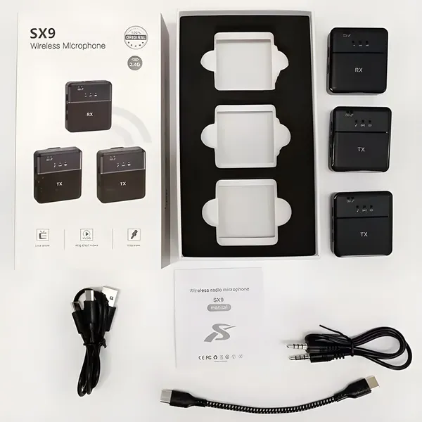 Sx9_Wireless_Noise_Reduction_Lavalier_Mic_For_Video_Recording