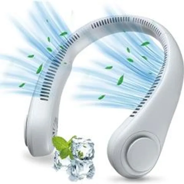White_Bladeless_Usb_Rechargeable_Wearable_Neck_Fan