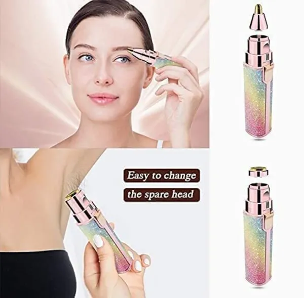 VTHIN_BLAWLESS_Rechargeable_2_in_1_Eyebrow_Trimmer_and_Facial_Hair_remover_Trimmer_Shaver_For_Ladies_Trimmer_70_min_Runtime_1_Length_Settings_Cordless_Epilator_(Pink)