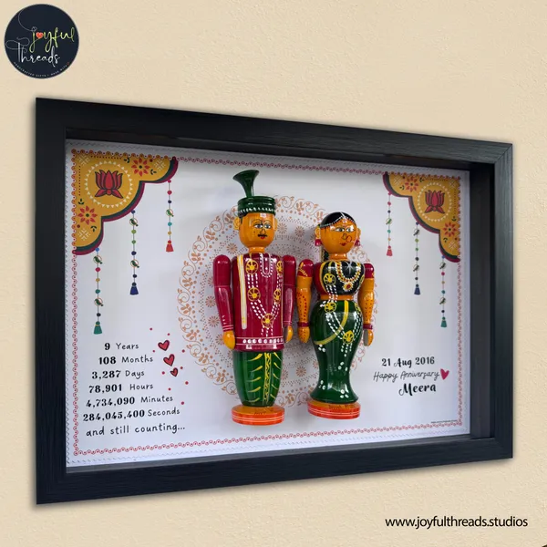 Anant_Bandhan_Handcrafted_Personalized_Anniversary_Wall_Frame_With_Wedding_Dolls_19x13_Inch