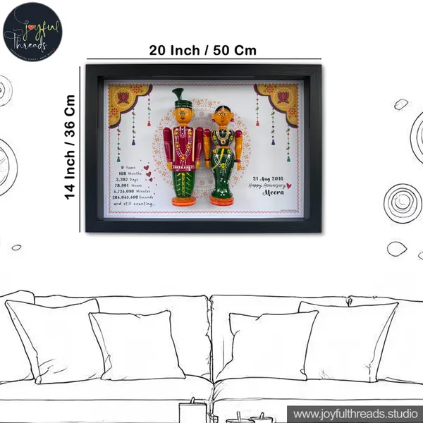 Anant_Bandhan_Handcrafted_Personalized_Anniversary_Wall_Frame_With_Wedding_Dolls_19x13_Inch