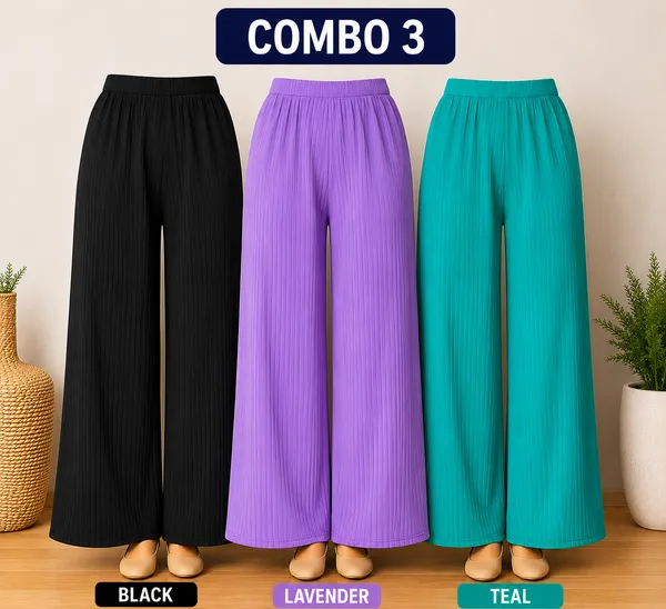 Multicolor_Polyester_Pleated_Wide_Leg_Palazzo_Pants_For_Women_Pack_Of_3