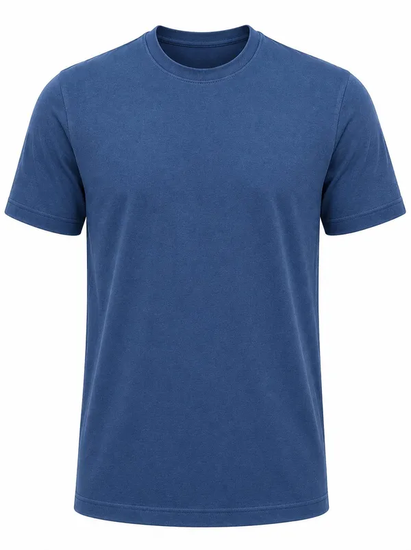 Blue_Cotton_Crew_Neck_Short_Sleeve_T_Shirt_for_Men
