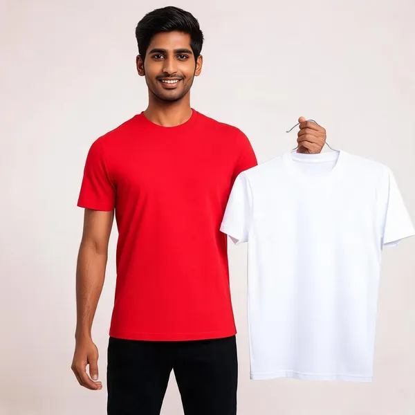 Red_And_White_Crew_Neck_T_Shirt_Duo