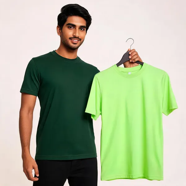 Dark_Green_And_Neon_Green_T_Shirt_Duo