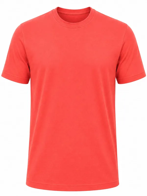 Coral_Round_Neck_Short_Sleeve_T_Shirt_for_Men