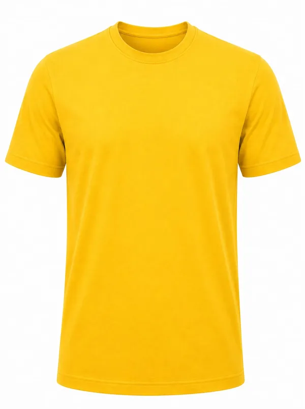Yellow_Round_Neck_Half_Sleeve_T_Shirt_for_Men
