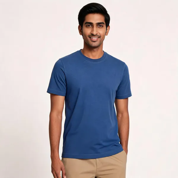 Blue_Cotton_Crew_Neck_Short_Sleeve_T_Shirt_for_Men